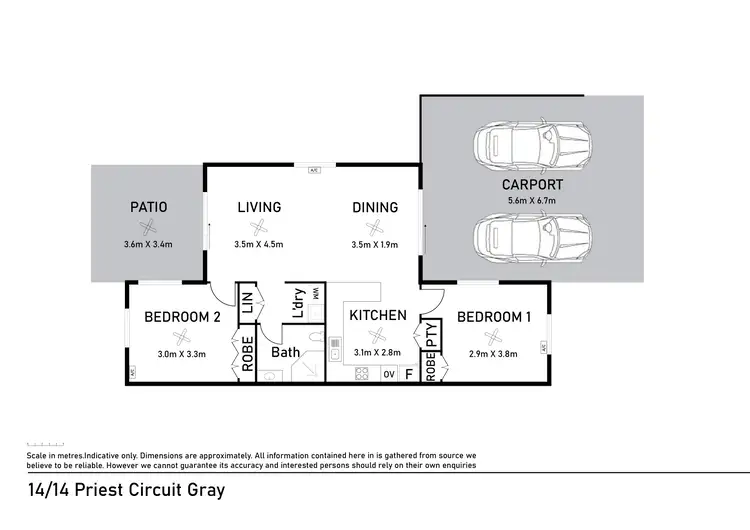 Floorplan of Homely apartment listing, 14/14 Priest Circuit, Gray NT 830