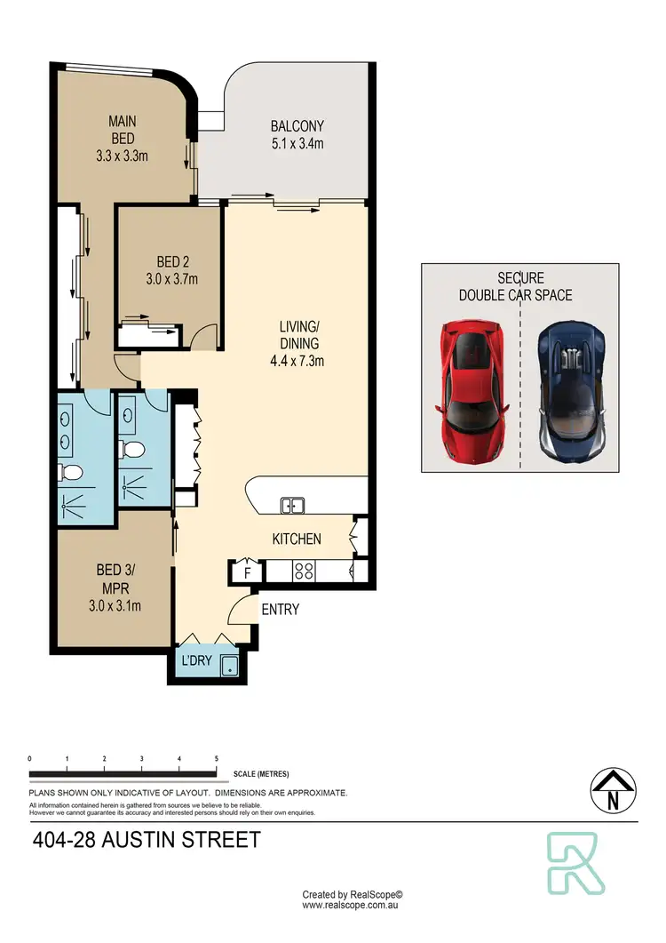 Floorplan of Homely apartment listing, 404/28 Austin Street, Newstead QLD 4006