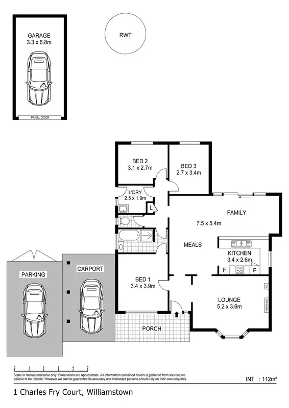 Floorplan of Homely house listing, 1 Charles Fry Court, Williamstown SA 5351