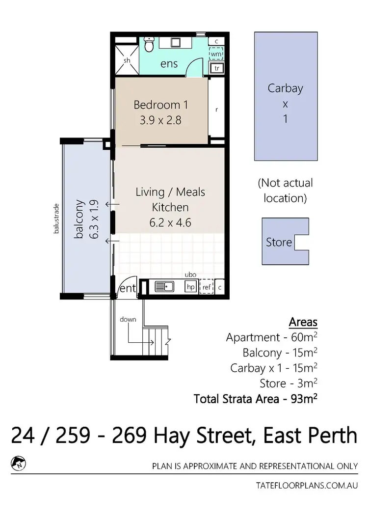 Floorplan of Homely apartment listing, 24/259-269 Hay Street, East Perth WA 6004