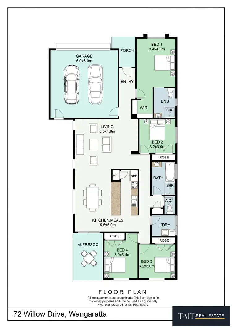 Floorplan of Homely house listing, 72 Willow Drive, Wangaratta VIC 3677