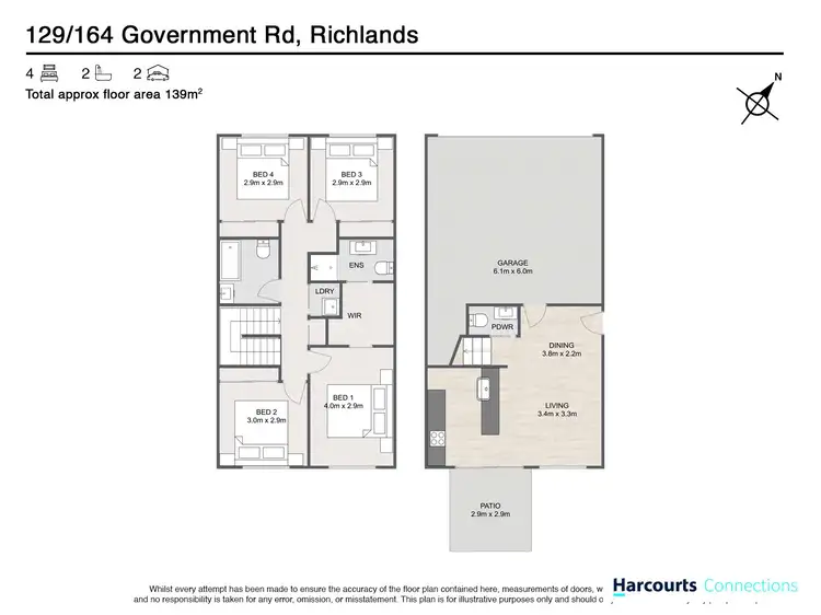 Floorplan of Homely townhouse listing, 126/164 Government Road, Richlands QLD 4077