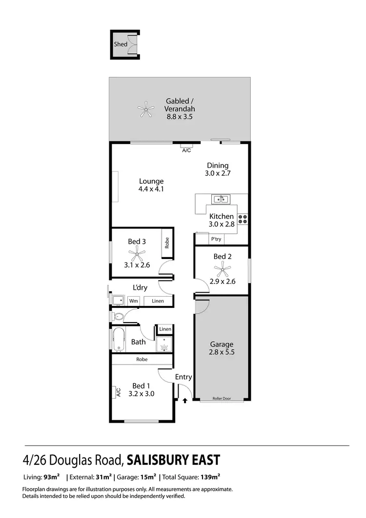 Floorplan of Homely unit listing, 4/26 Douglas Road, Salisbury East SA 5109