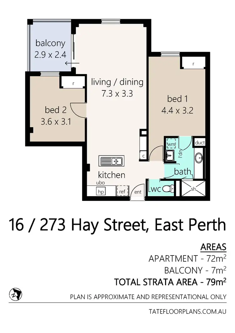 Floorplan of Homely apartment listing, 16/273 Hay Street, East Perth WA 6004
