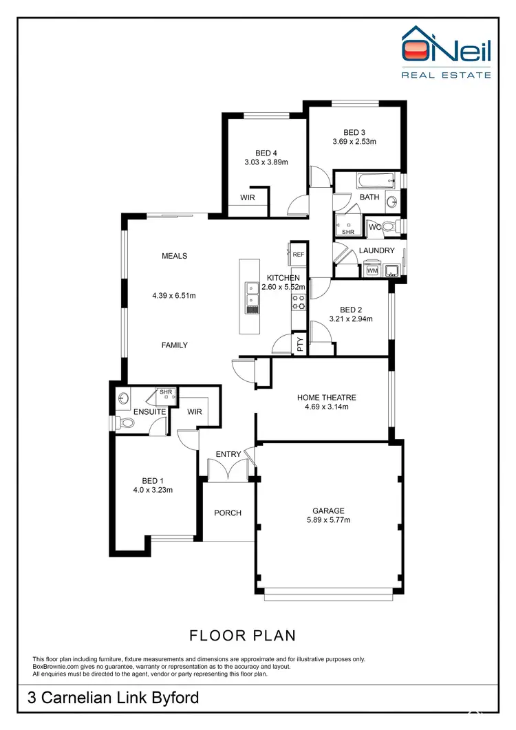 Floorplan of Homely house listing, 3 Carnelian Link, Byford WA 6122