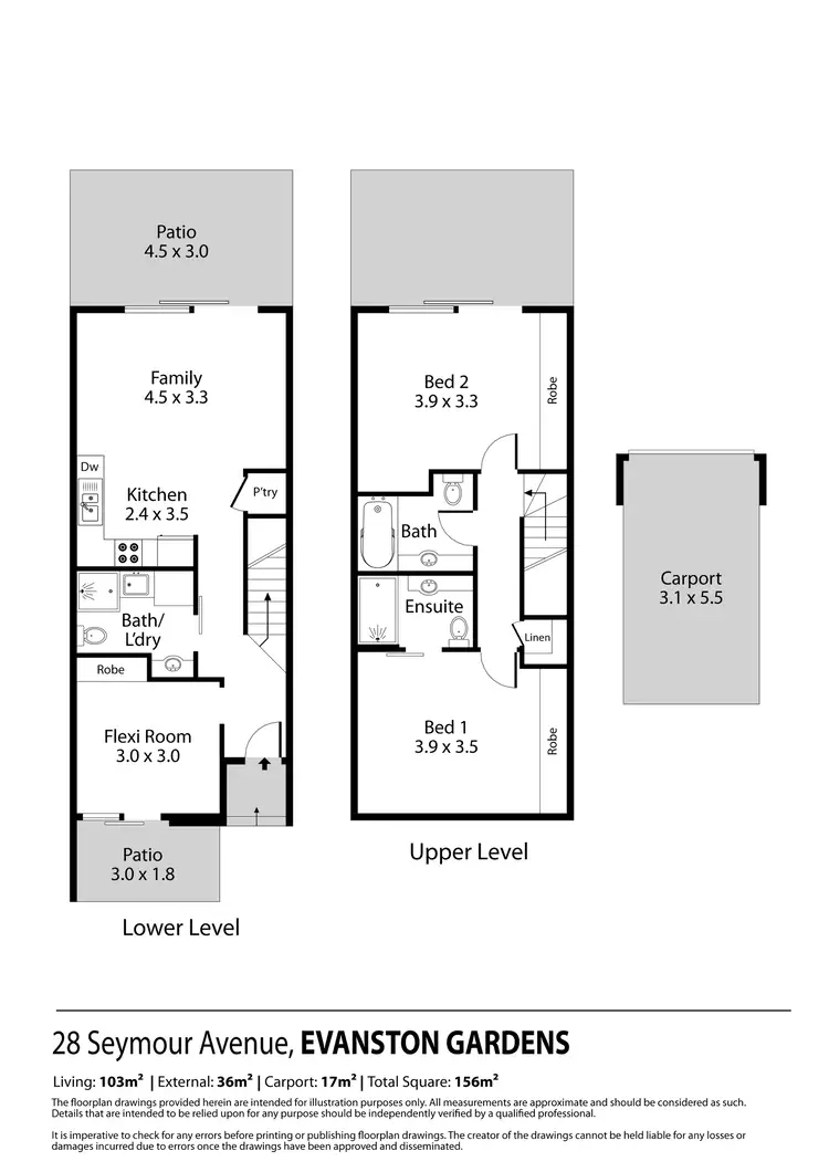 Floorplan of Homely townhouse listing, 28 Seymour Avenue, Evanston Gardens SA 5116