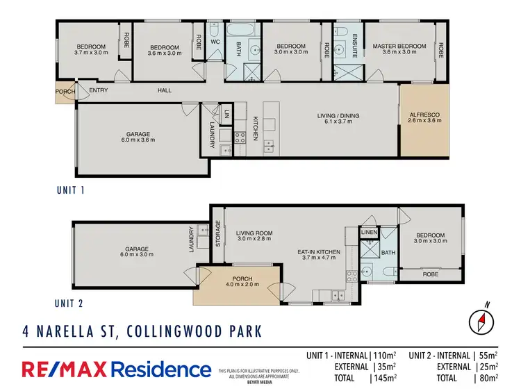 Floorplan of Homely semi-detached listing, 4 Narella Street, Collingwood Park QLD 4301