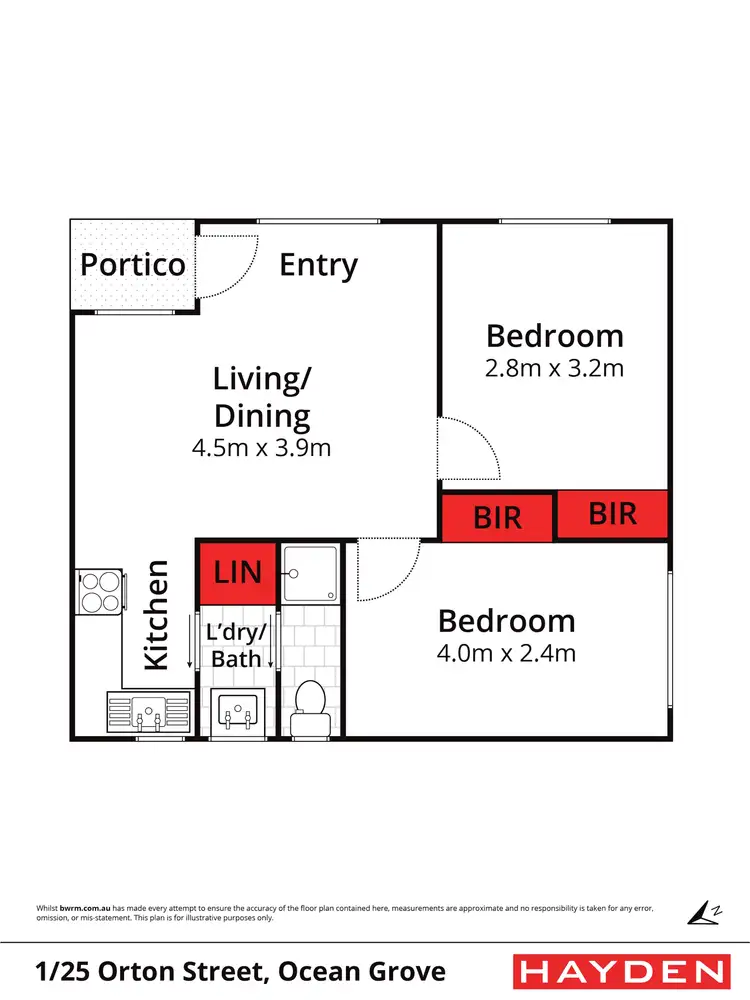 Floorplan of Homely unit listing, 1/25 Orton St, Ocean Grove VIC 3226