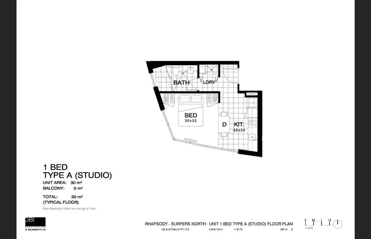 Floorplan of Homely studio listing, 2101/3440 Surfers Paradise Boulevard, Surfers Paradise QLD 4217
