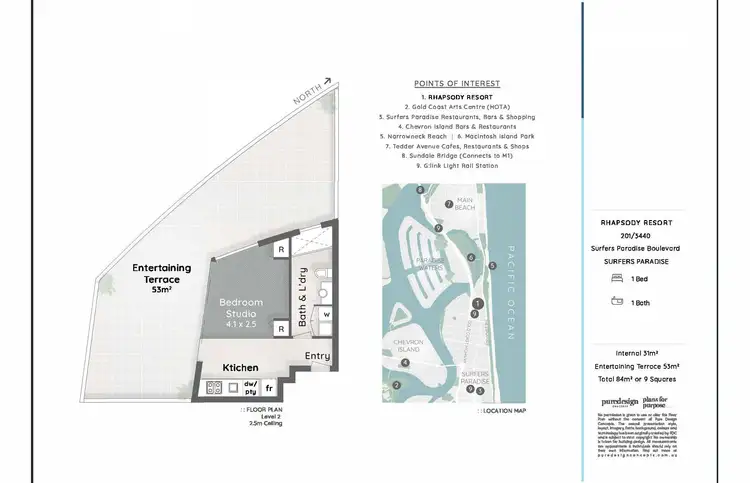 Floorplan of Homely studio listing, 201/3440 Surfers Paradise Boulevard, Surfers Paradise QLD 4217