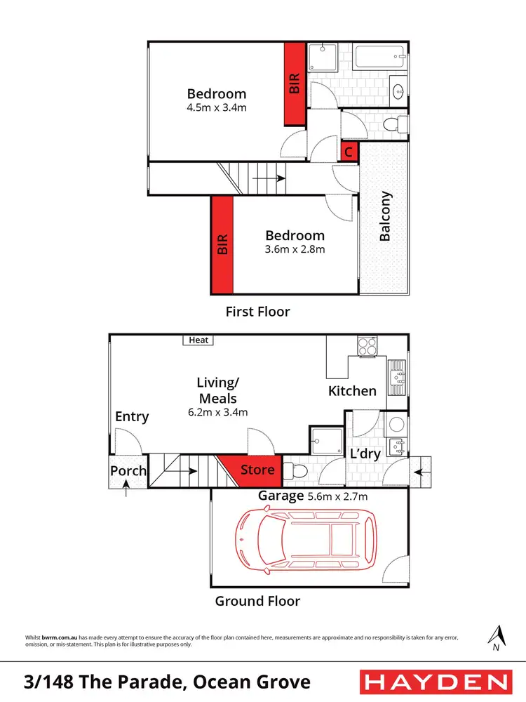 Floorplan of Homely townhouse listing, 3/148 The Parade, Ocean Grove VIC 3226