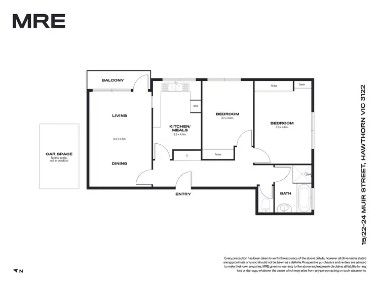 Floorplan of Homely apartment listing, 15/22-24 Muir Street, Hawthorn VIC 3122