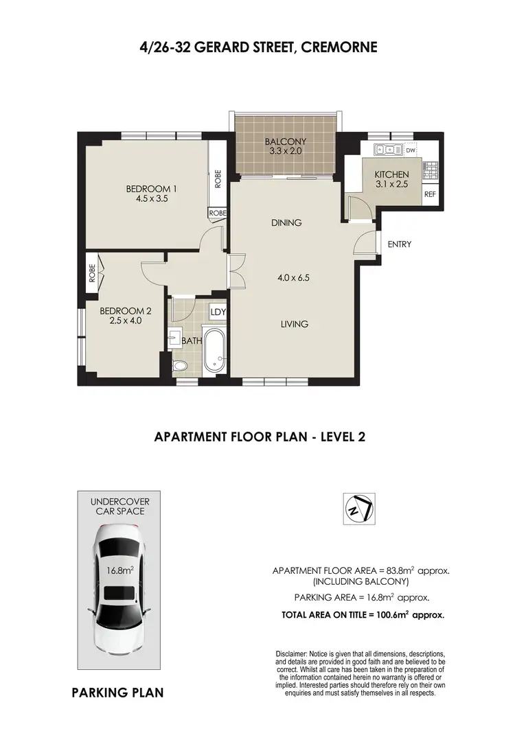 Floorplan of Homely apartment listing, 4/26-32 Gerard Street, Cremorne NSW 2090