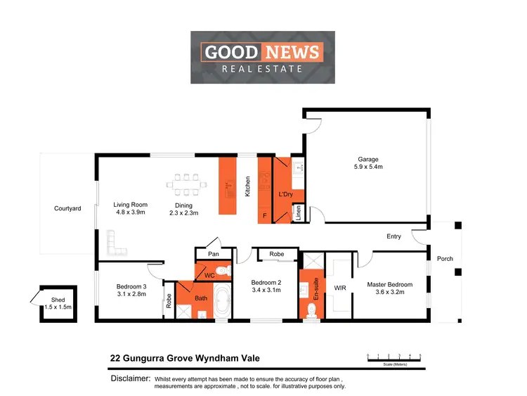 Floorplan of Homely house listing, 22 Gungurra Grove, Wyndham Vale VIC 3024