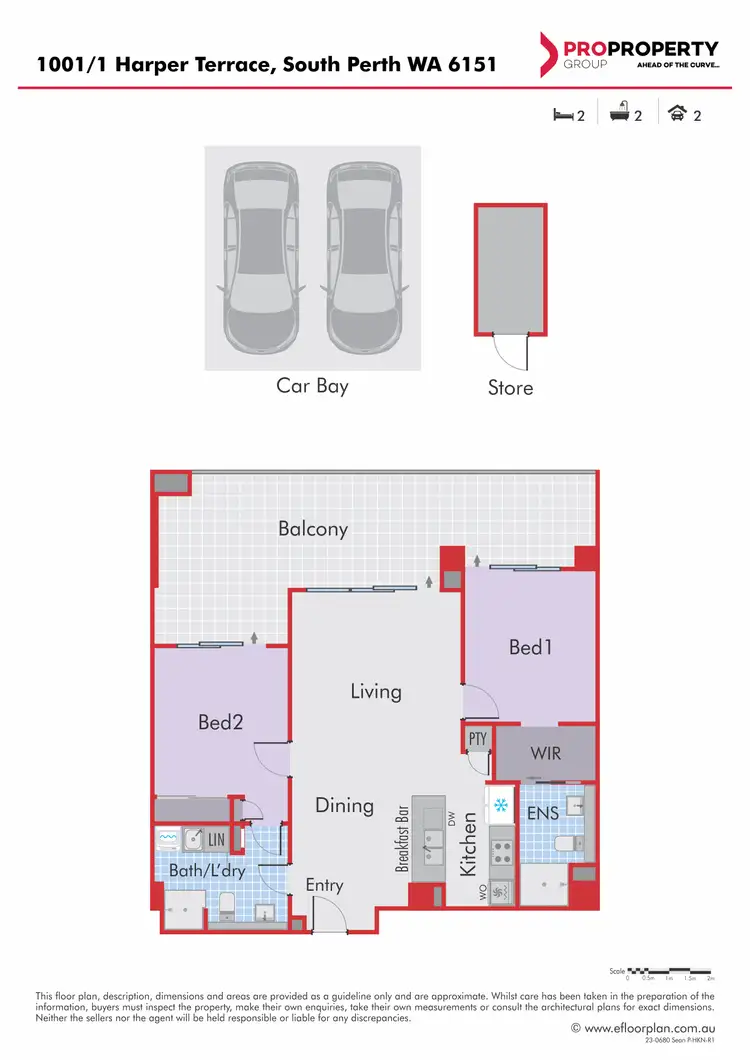 Floorplan of Homely apartment listing, 1001/1 HARPER TERRACE, South Perth WA 6151