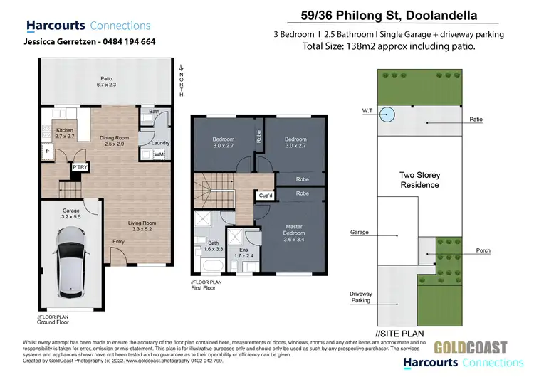 Floorplan of Homely townhouse listing, 59/36 Philong Street, Doolandella QLD 4077