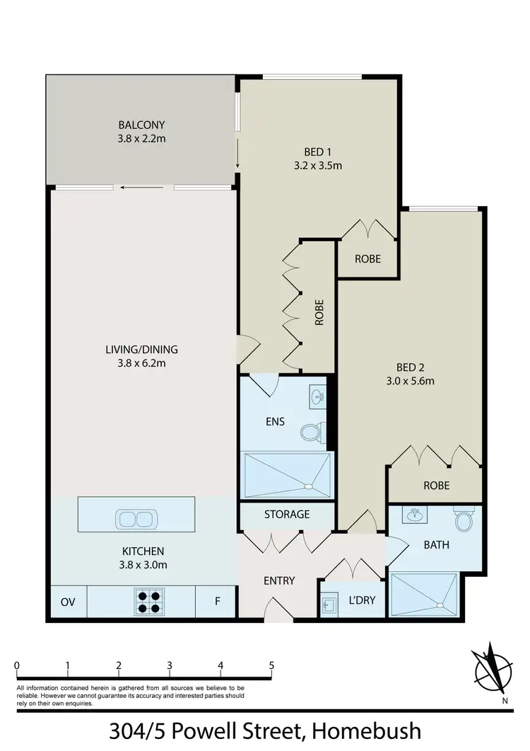 Floorplan of Homely apartment listing, 304/5 Powell Street, Homebush NSW 2140