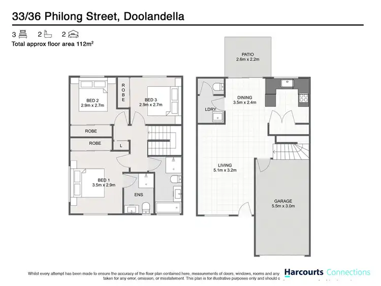 Floorplan of Homely townhouse listing, 33/36 Philong Street, Doolandella QLD 4077