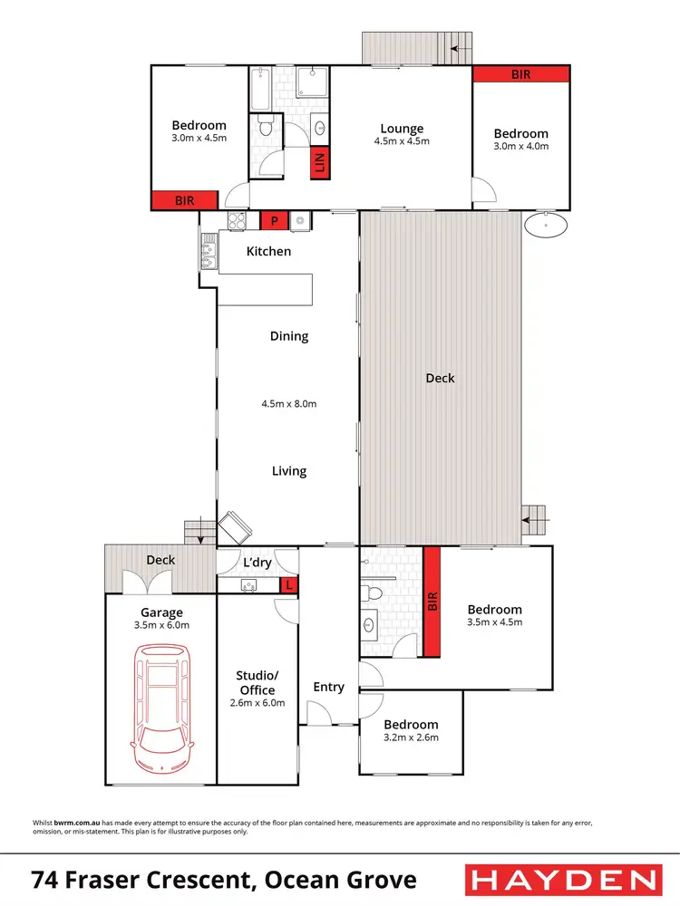 Floorplan of Homely house listing, 74 Fraser Crescent, Ocean Grove VIC 3226