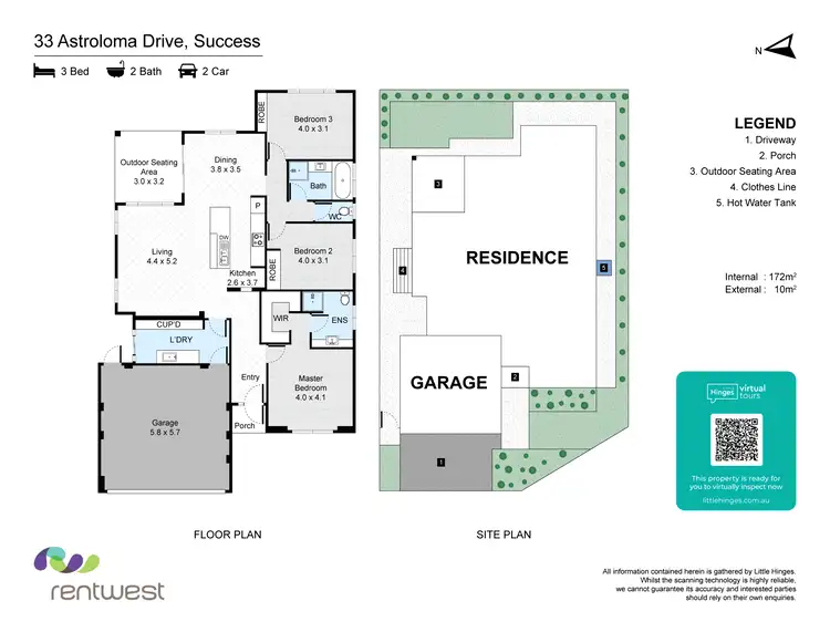 Floorplan of Homely house listing, SOLD 33 Astroloma Drive, Success WA 6164