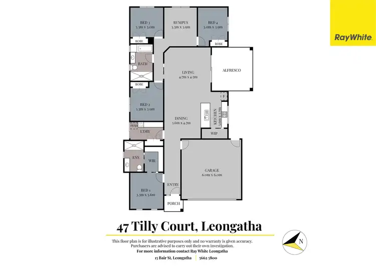 Floorplan of Homely house listing, 47 Tilly Court, Leongatha VIC 3953