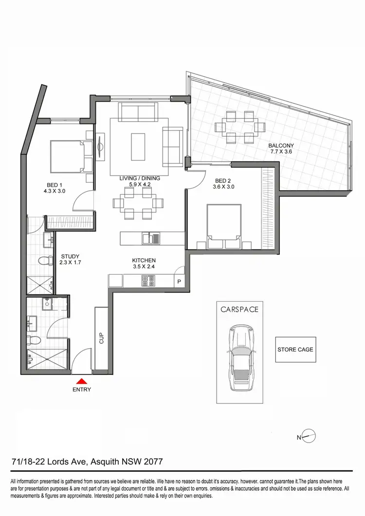 Floorplan of Homely apartment listing, 71/421 Pacific Highway, Asquith NSW 2077