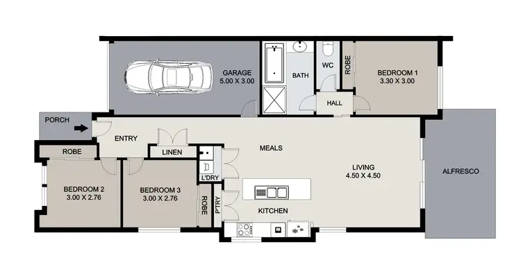 Floorplan of Homely semi-detached listing, 1/34 Christina Road, Clinton QLD 4680