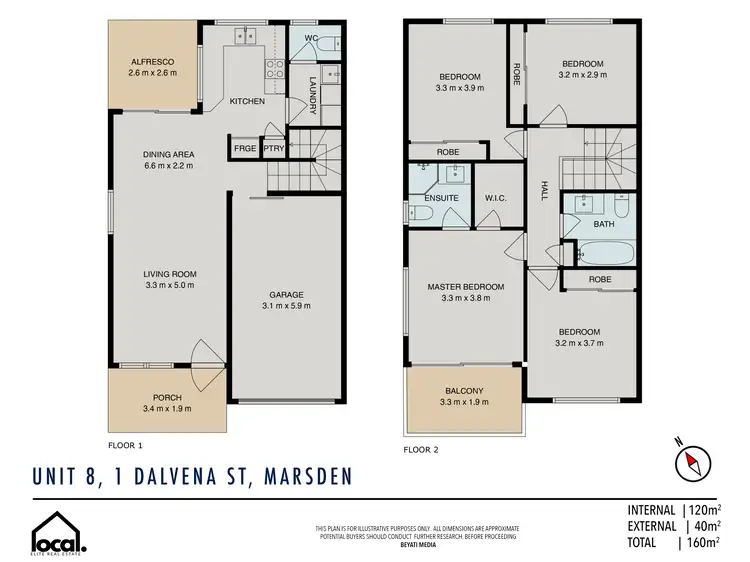 Floorplan of Homely townhouse listing, 8/1 Dalvena Street, Marsden QLD 4132