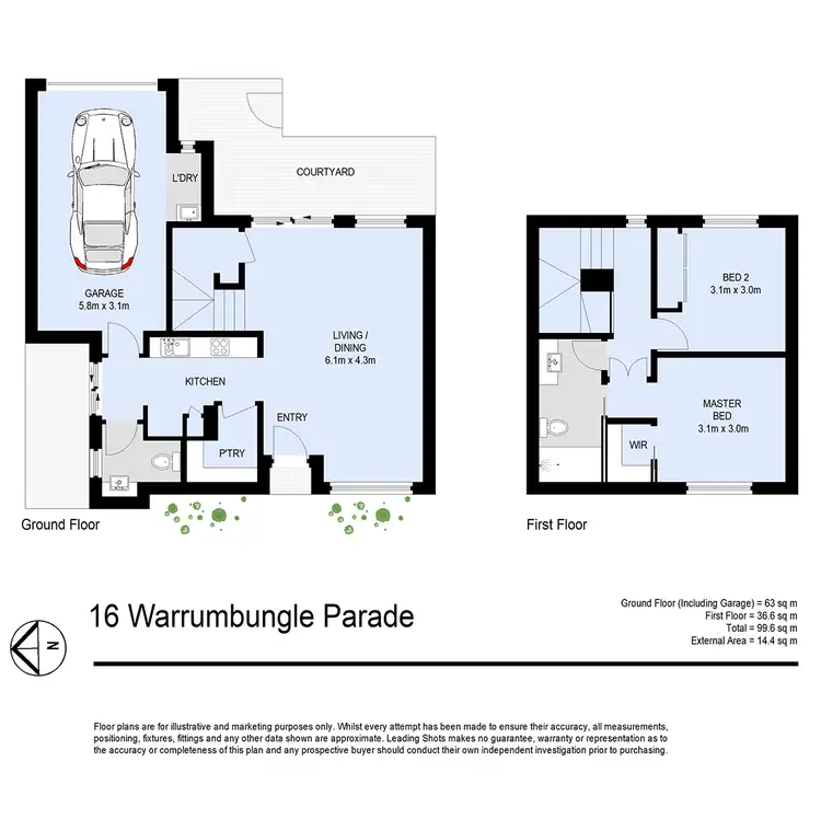 Floorplan of Homely townhouse listing, 16 Warrumbungle Parade, Fitzgibbon QLD 4018