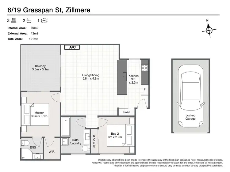 Floorplan of Homely unit listing, 6/19 Grasspan Street, Zillmere QLD 4034