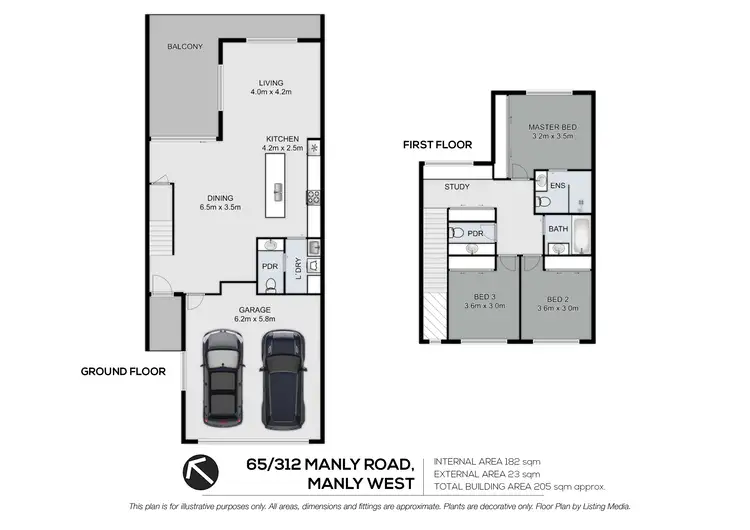 Floorplan of Homely townhouse listing, 65/312 Manly Road, Manly West QLD 4179