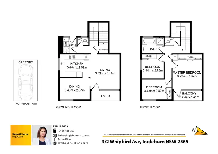 Floorplan of Homely townhouse listing, 3/2 Whipbird Avenue, Ingleburn NSW 2565