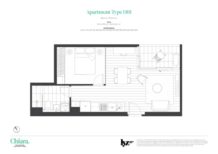 Floorplan of Homely apartment listing, 519/8 Daly Street, South Yarra VIC 3141