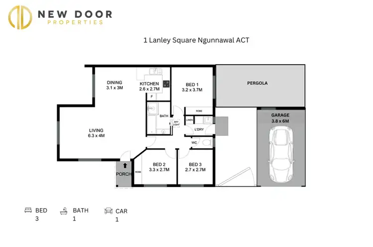 Floorplan of Homely house listing, 1 Lanley Square, Ngunnawal ACT 2913