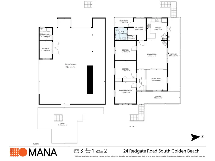 Floorplan of Homely house listing, 24 Redgate Road, South Golden Beach NSW 2483