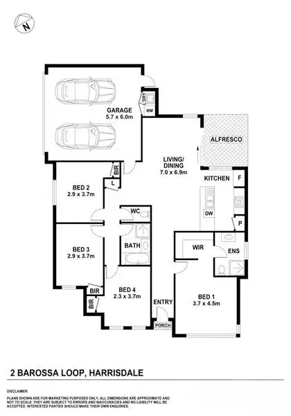 Floorplan of Homely house listing, 2 Barossa Loop, Harrisdale WA 6112