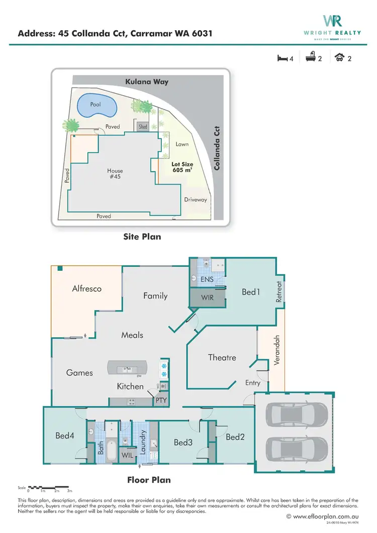 Floorplan of Homely house listing, 45 Collanda Circuit, Carramar WA 6031
