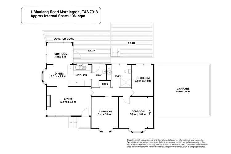 Floorplan of Homely house listing, 1 Binalong Road, Mornington TAS 7018