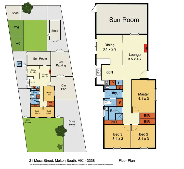 Floorplan of Homely house listing, 21 Moss Street, Melton South VIC 3338