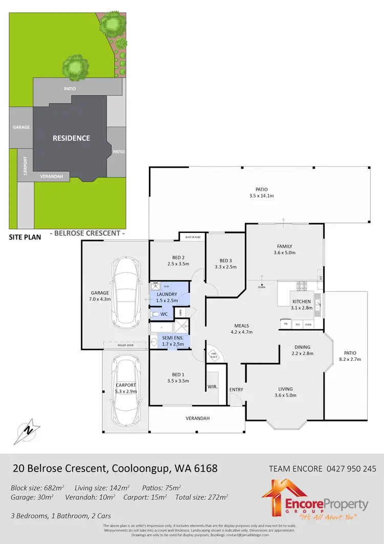 Floorplan of Homely house listing, 20 Belrose Crescent, Cooloongup WA 6168