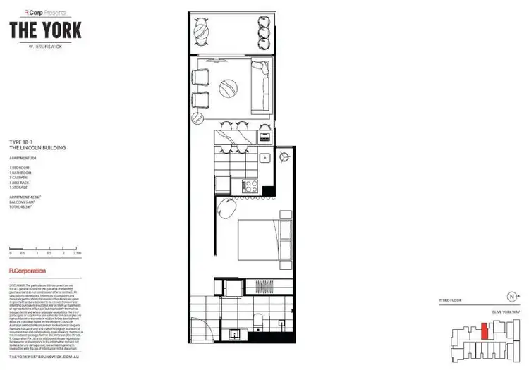 Floorplan of Homely apartment listing, 304/12 Olive York Way, Brunswick West VIC 3055