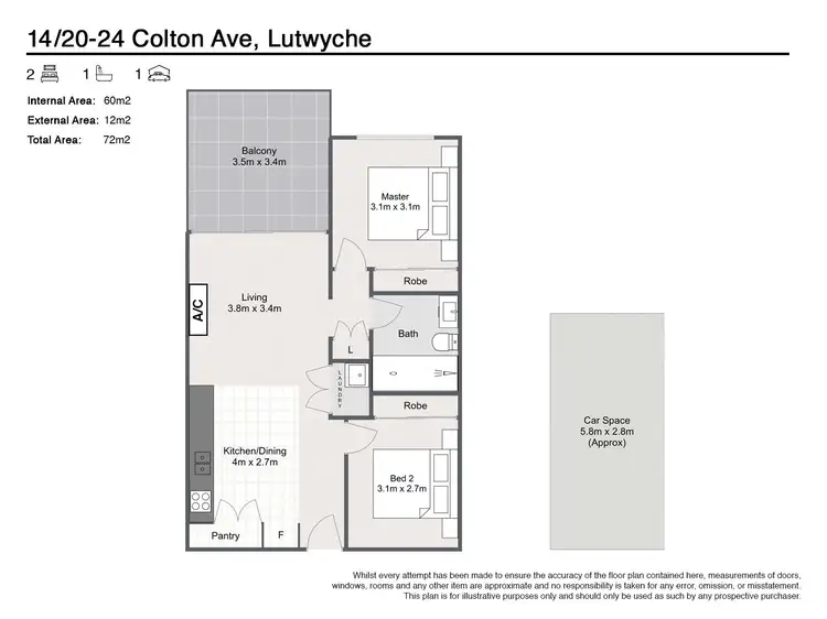 Floorplan of Homely unit listing, 14/20-24 Colton Avenue, Lutwyche QLD 4030