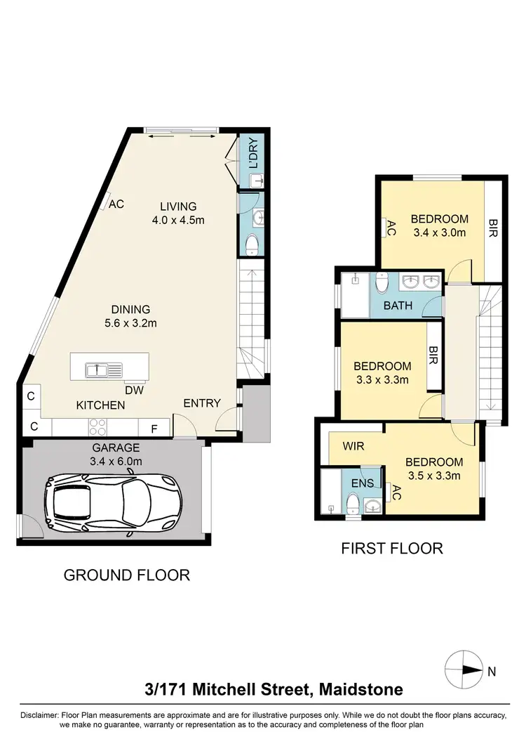 Floorplan of Homely townhouse listing, 3/171 Mitchell Street, Maidstone VIC 3012
