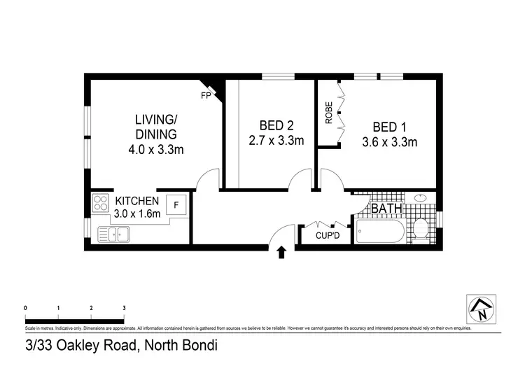 Floorplan of Homely apartment listing, 3/33 Oakley Road, North Bondi NSW 2026