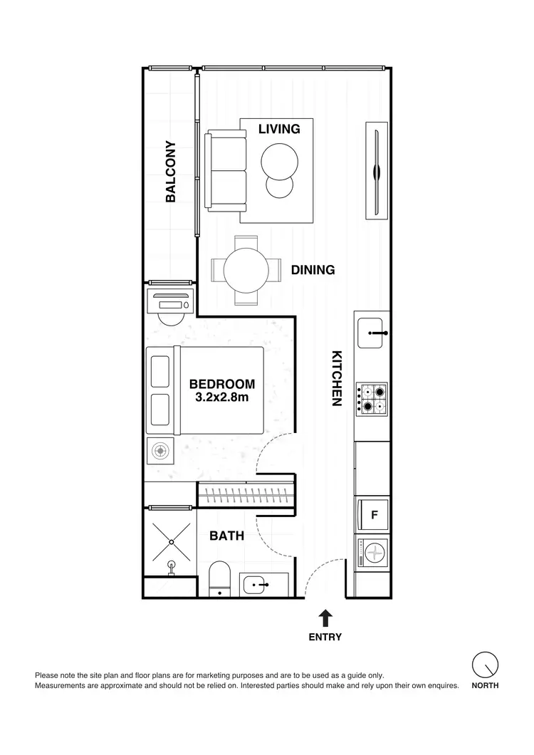Floorplan of Homely apartment listing, 1702/23 Mackenzie St, Melbourne VIC 3000