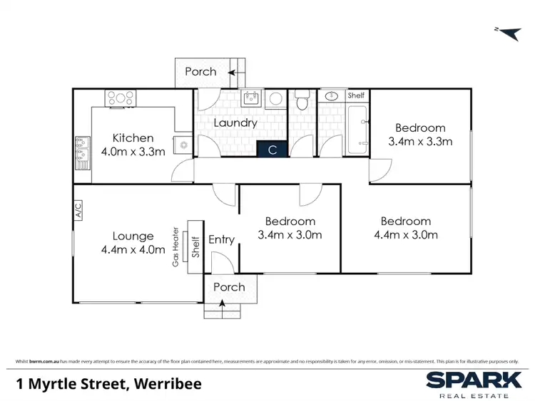 Floorplan of Homely house listing, 1 Myrtle Street, Werribee VIC 3030