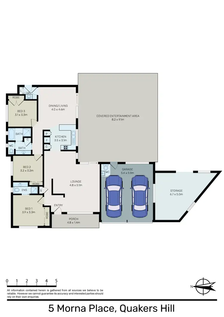 Floorplan of Homely house listing, 5 Morna Place, Quakers Hill NSW 2763