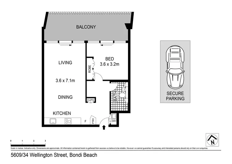 Floorplan of Homely apartment listing, 5609/34 Wellington Street, Bondi NSW 2026