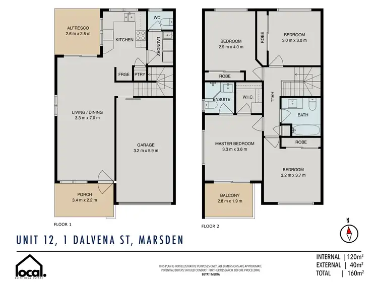 Floorplan of Homely semi-detached listing, 12/1 Dalvena Street, Marsden QLD 4132