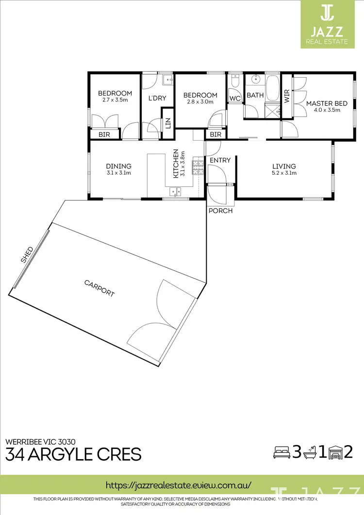 Floorplan of Homely house listing, 34 Argyle Crescent, Werribee VIC 3030